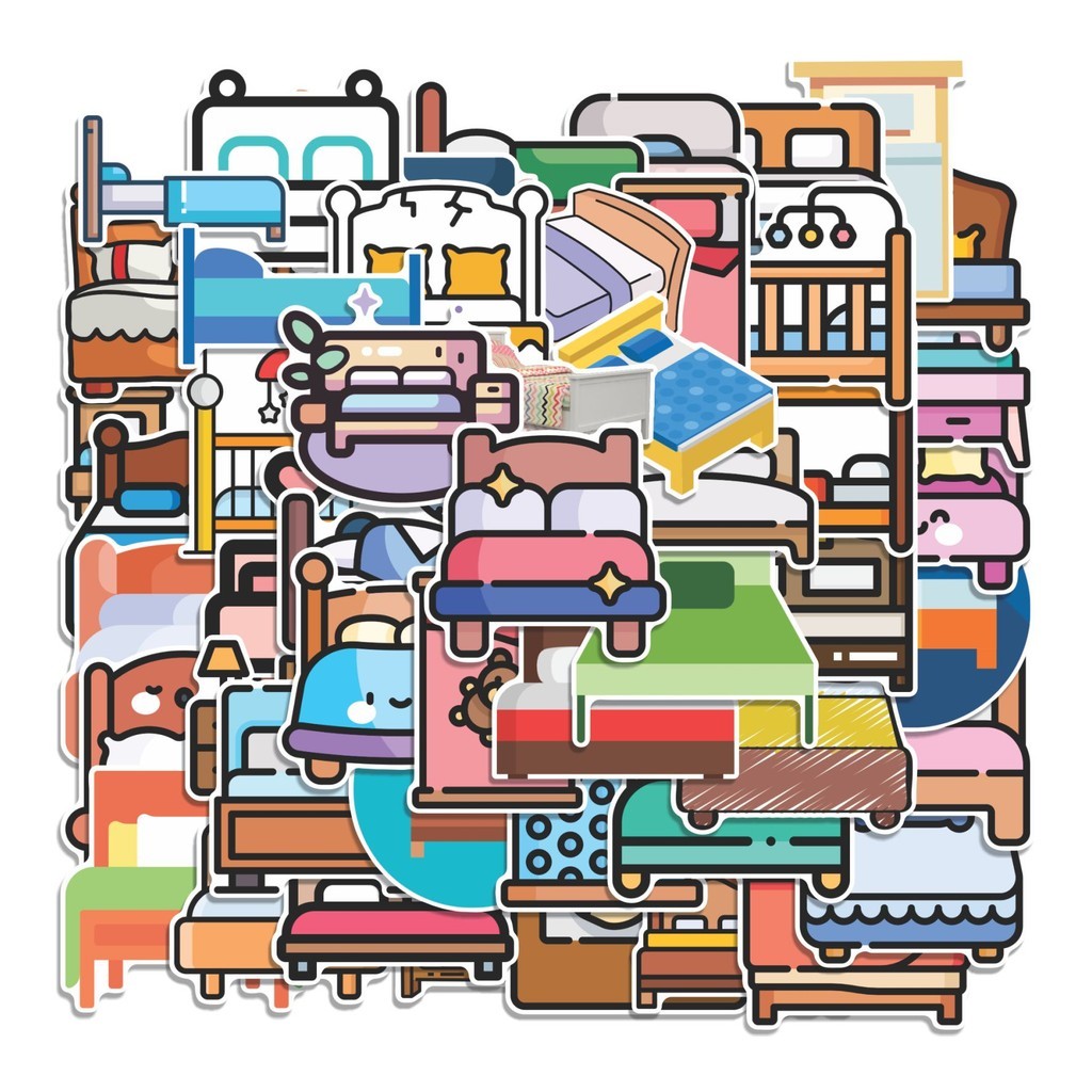 

COD 50 Pcs Stiker Kasur Lucu Anti Air Untuk Dekorasi Notebook Sepeda Skateboard Handphone