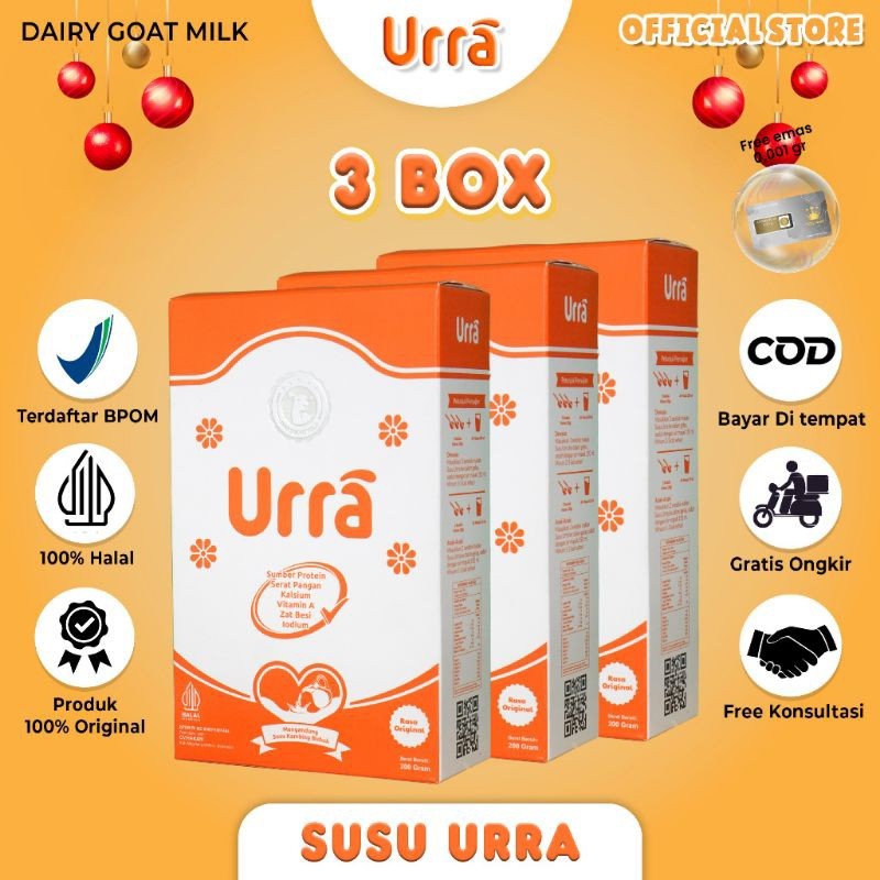 

3 box Susu URRA -200 GRAM ( Susu Penambah Berat Badan & tinggi Badan dll )
