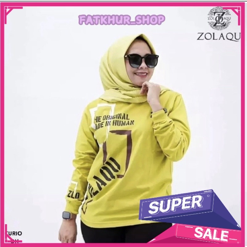 Kaos Wanita Atasan Wanita Kaos Lengan Panjang Wanita ZOLAQU WARNA PUTIH Motif SAKURA// zolaqu/ATASAN