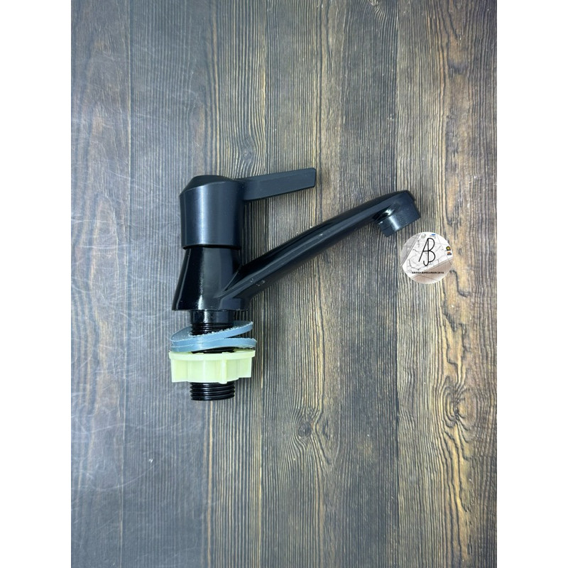 SK. Kran Wastafel ENGKOL Besi HITAM / Kran Cuci Tangan Engkol Besi