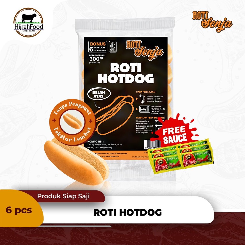 

Roti Senja Hotdog | Hotdog Bun 300 gr Free Saus Belibis