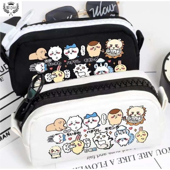 

Tempat Pensil Kotak pensil Softcase kanvas Sanrio resleting besar - Pochacco Hitam