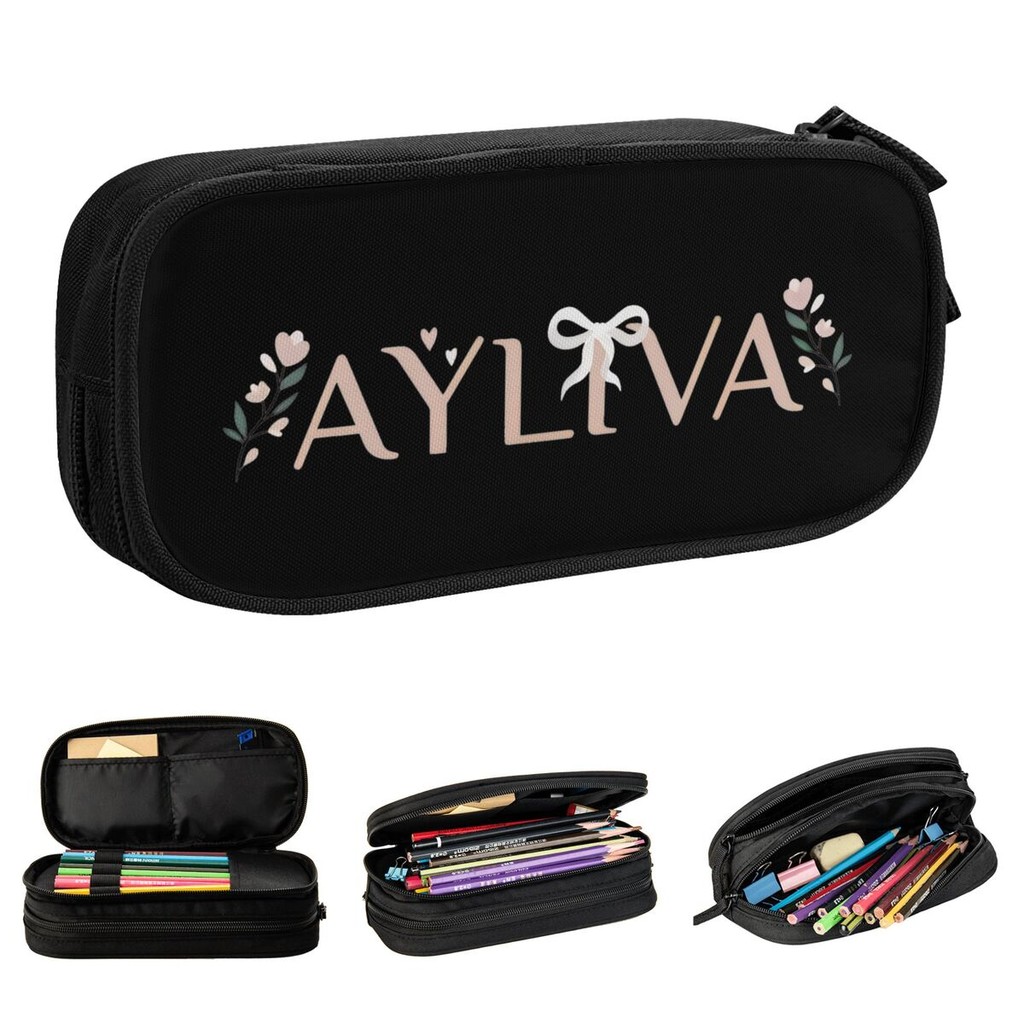 

Ayliva With Bow And Flowers Pencil Cases Fashion Pen Box Bags Girls Boys Large Storage Students School Zipper Pencil Pouch