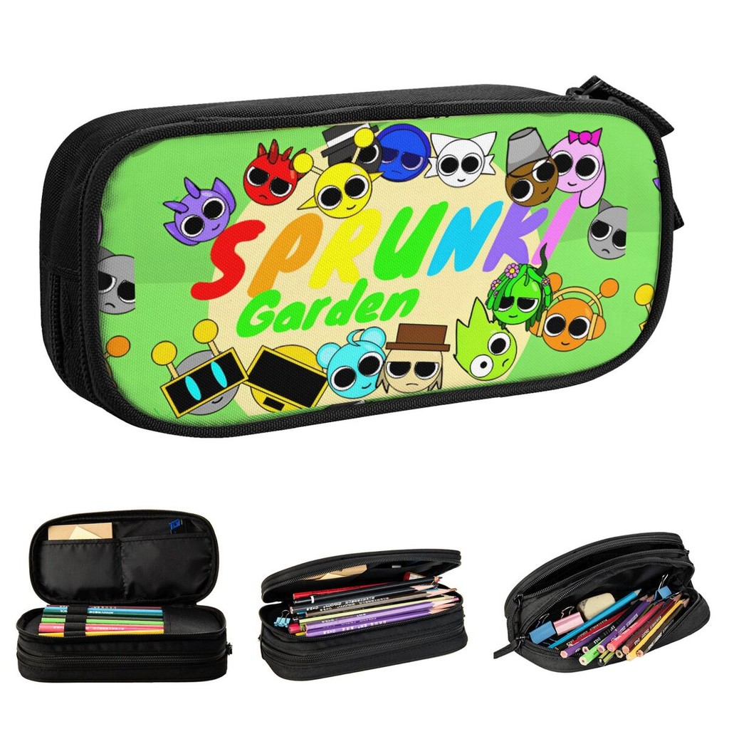 

Sprunki Incredibox Wenda Oren Funbot Pencil Case New Beats Game Pen Bag for Student Large Storage School Supplies Pencilcases