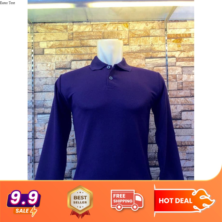 POLO LENGAN PANJANG POLOS WARNA UNGU TUA - KAOS KERAH LENGAN PANJANG - KAOS PANJANG PR IA