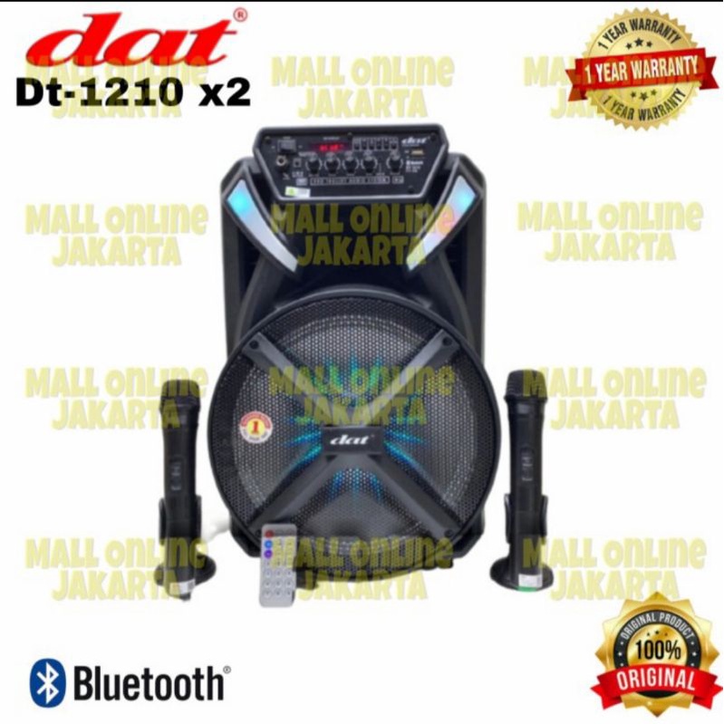 Speaker Portable DAT DT 1210 FT X2/DT 1210FT X2 New Type 2 Mic 12inch