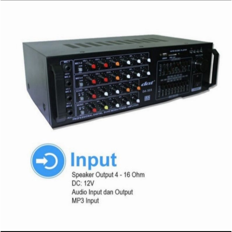 Power Ampli Dat da303 amplifier mixer da 303 karaoke