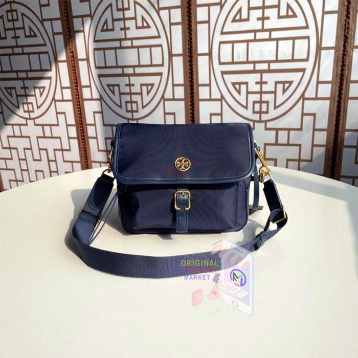 TAS TORY BURCH 74561 Piper Nylon Perry Crossbody Bag Navy ORIGINAL Lls
