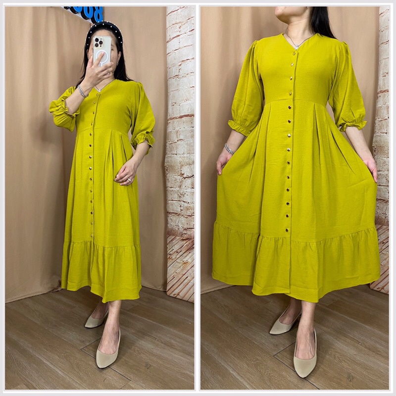 Feli Dress Jumbio Crinkle Airflow Premium Import Dress jumbo wanita