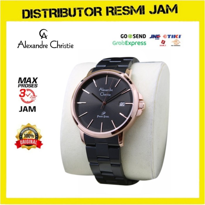 Jam Tangan Pria Alexandre Christie AC1032 AC 1032 Rosegold Black