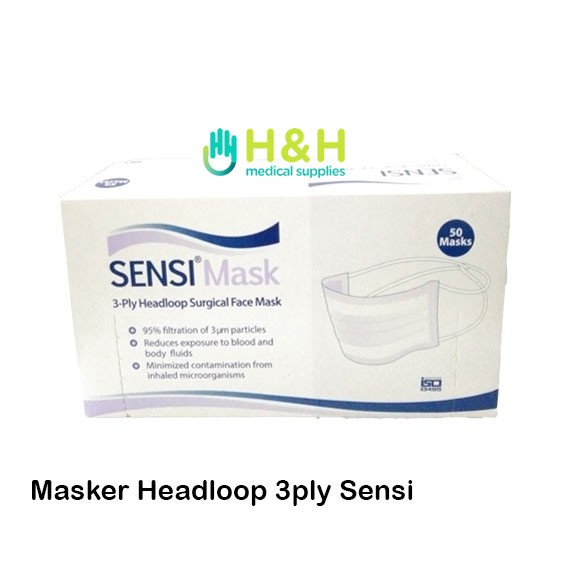 ✨LARIS✨ -Masker Jilbab Sensi / Masker Hijab Sensi / Masker Headloop Sensi - Putih