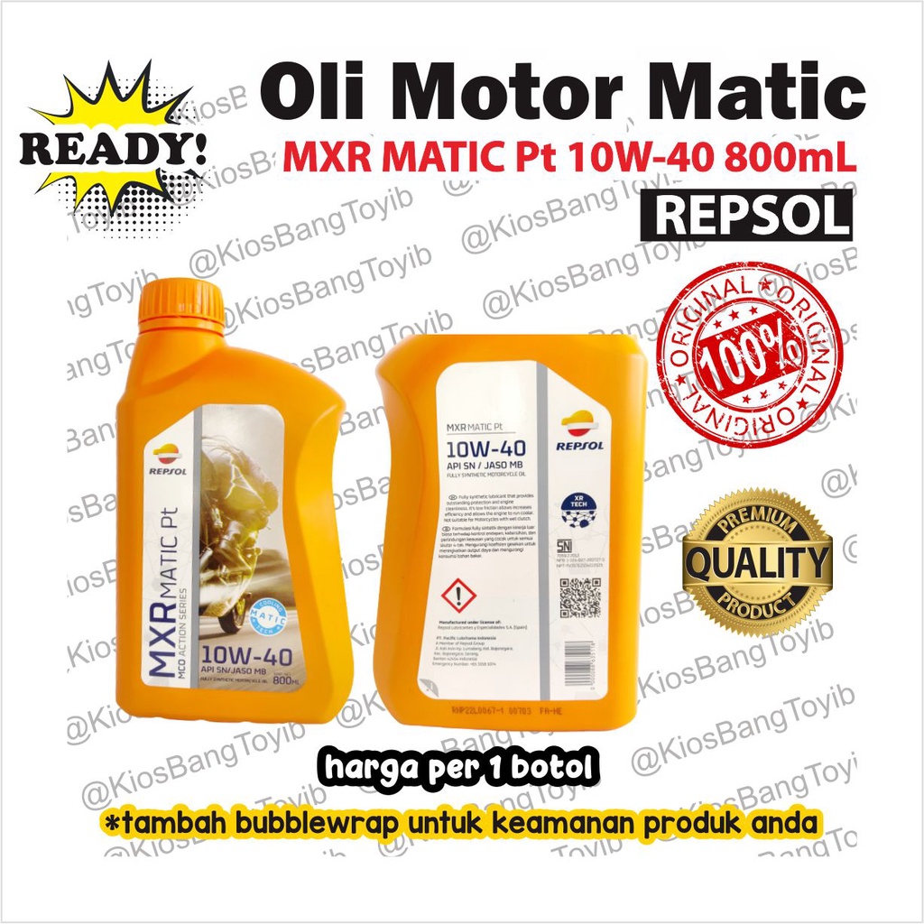 Oli Motor Matic Repsol Full Synthetic MXR MATIC PLATINUM 10W-40 800 mL