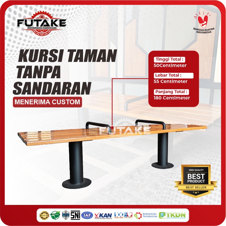 MizzeaMart Kursi Taman Tipe 3 Bangku Taman Besi Cor Kursi Teras Kayu Jati