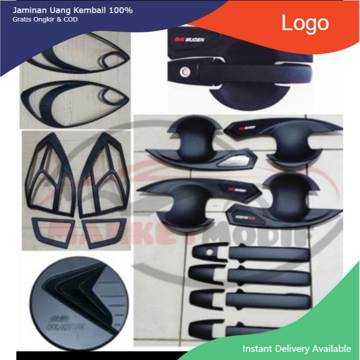 paket garnish outer handle tank cover hitam doff Honda Mobilio 2014-2016 Aksesoris mobil