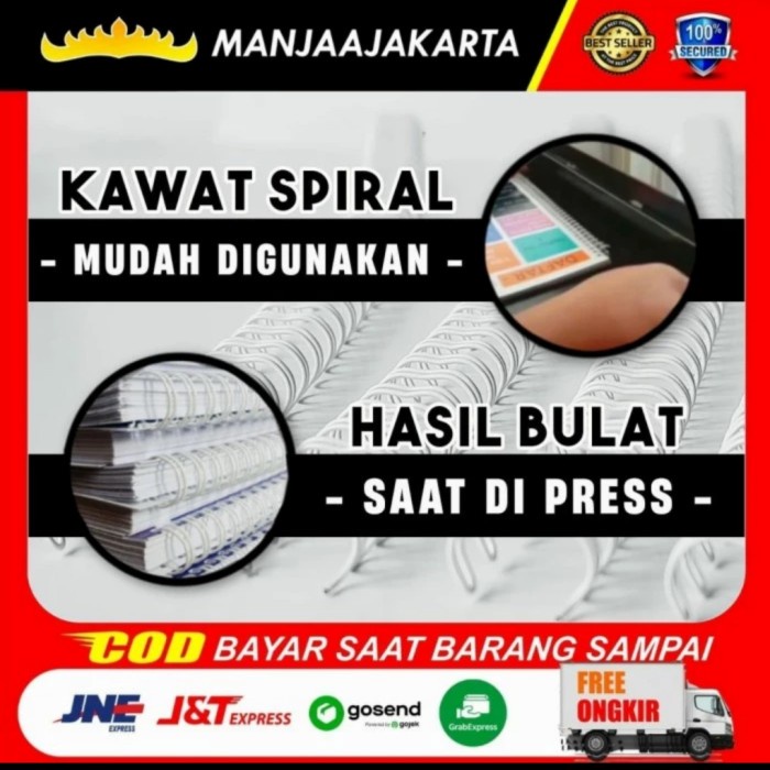 

KAWAT SPIRAL 3/8 PUTIH A4 NOMOR 6 - RING SPIRAL KAWAT JILID BUKU MURAH
