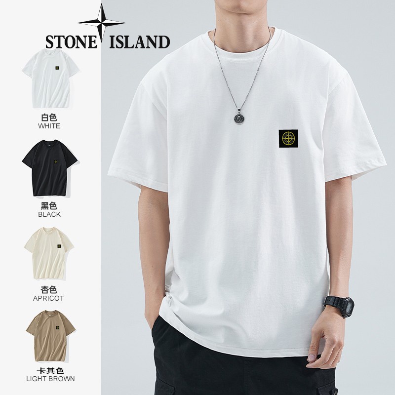 12.12 Baju Stone Island  Tshirt Stone Island Short Sleeve Shirt Men Oversized Shirt