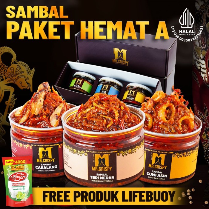 

PAKET SAMBEL HEMAT A MR.CRISPY(KOTAK HMPERS)