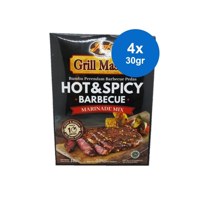 

Jay's Grill Master Bumbu Marinasi Hot & Spicy Barbeque 30 gr x 4