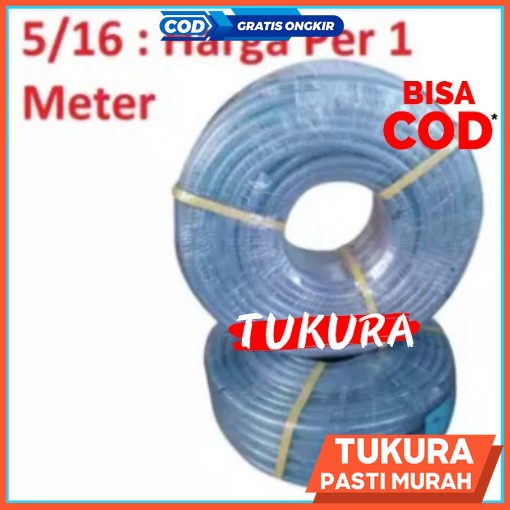 Selang air benang serat tebal 5/16 murah meteran buat Pompa DC dan lainnya