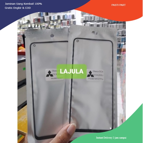 gorilla glas kaca lcd + lem oca xiaomi redmi mi 10 t pro