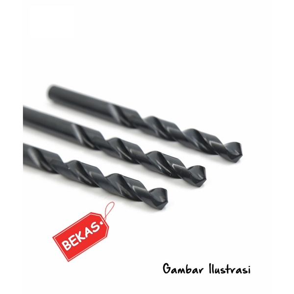 Mata Bor 10.7mm Drill Bit 10.7 Lurus HSS 10.7 mm Matabor Besi Bekas Mulus