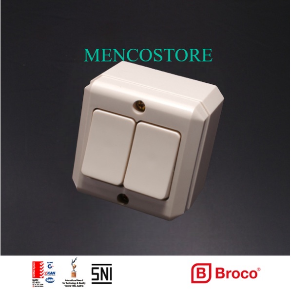 BROCO SS OB PERSEGI 16220-11 (B)
 Saklar Seri OB Persegi tempel kayu