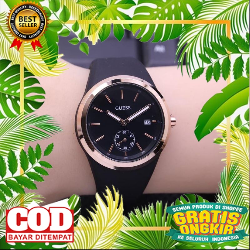 (Cod)Jam Tangan Wanita  GuesCrono Variasi Tanggal Aktif Strap Rubber(Dikirim Jakarta)// JAM TANGAN C