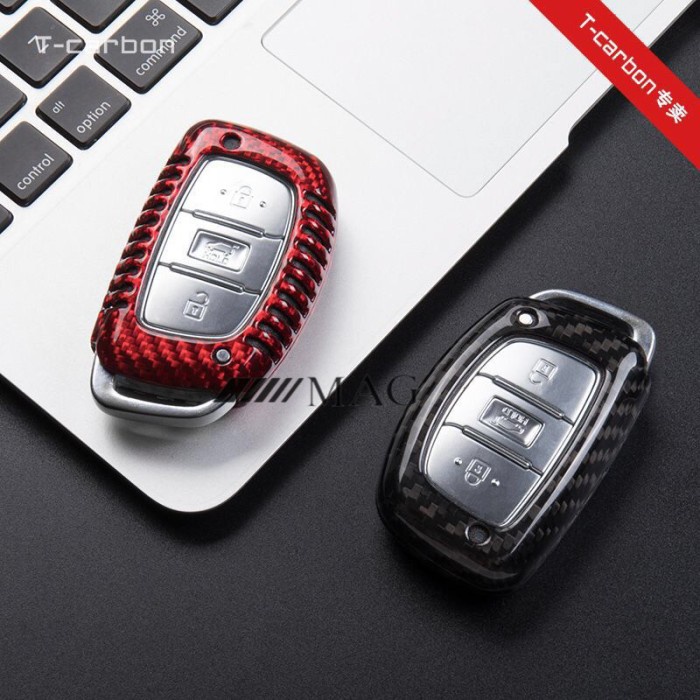 Key Case Cover Kunci Carbon Kevlar Hyundai Stargazer, Hyundai Creta - Hitam