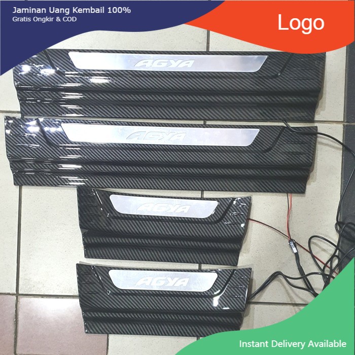 Sillplate samping+lampu Agya 2023 - Carbon Aksesoris mobil
