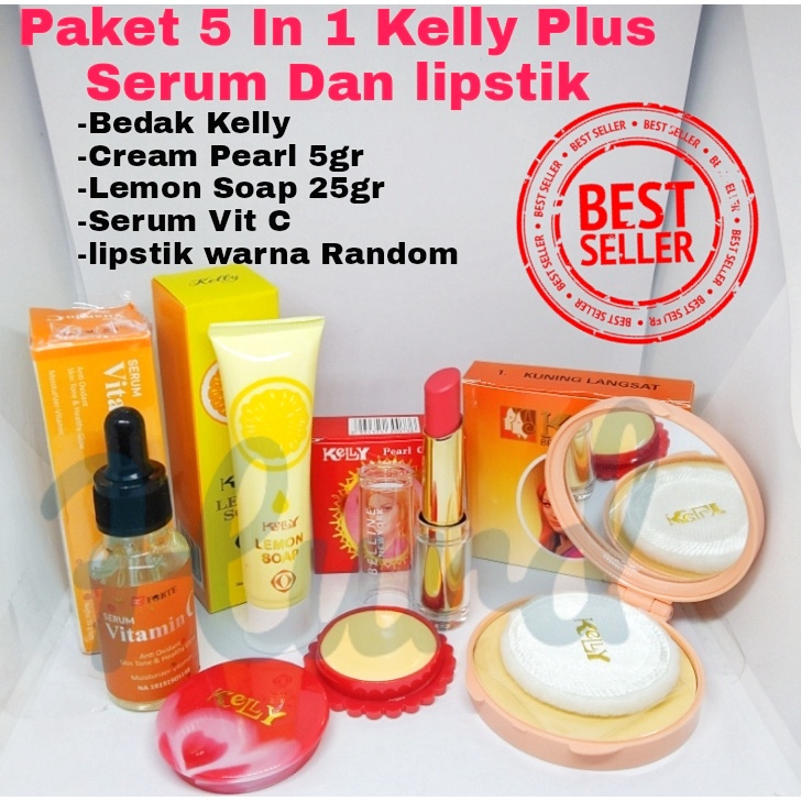 Hurd Store Paket Kelly 5in 1 Pearl Cream Kelly 5gr + Kelly Lemon Soap 25gr + Bedak Kelly Compact Pow