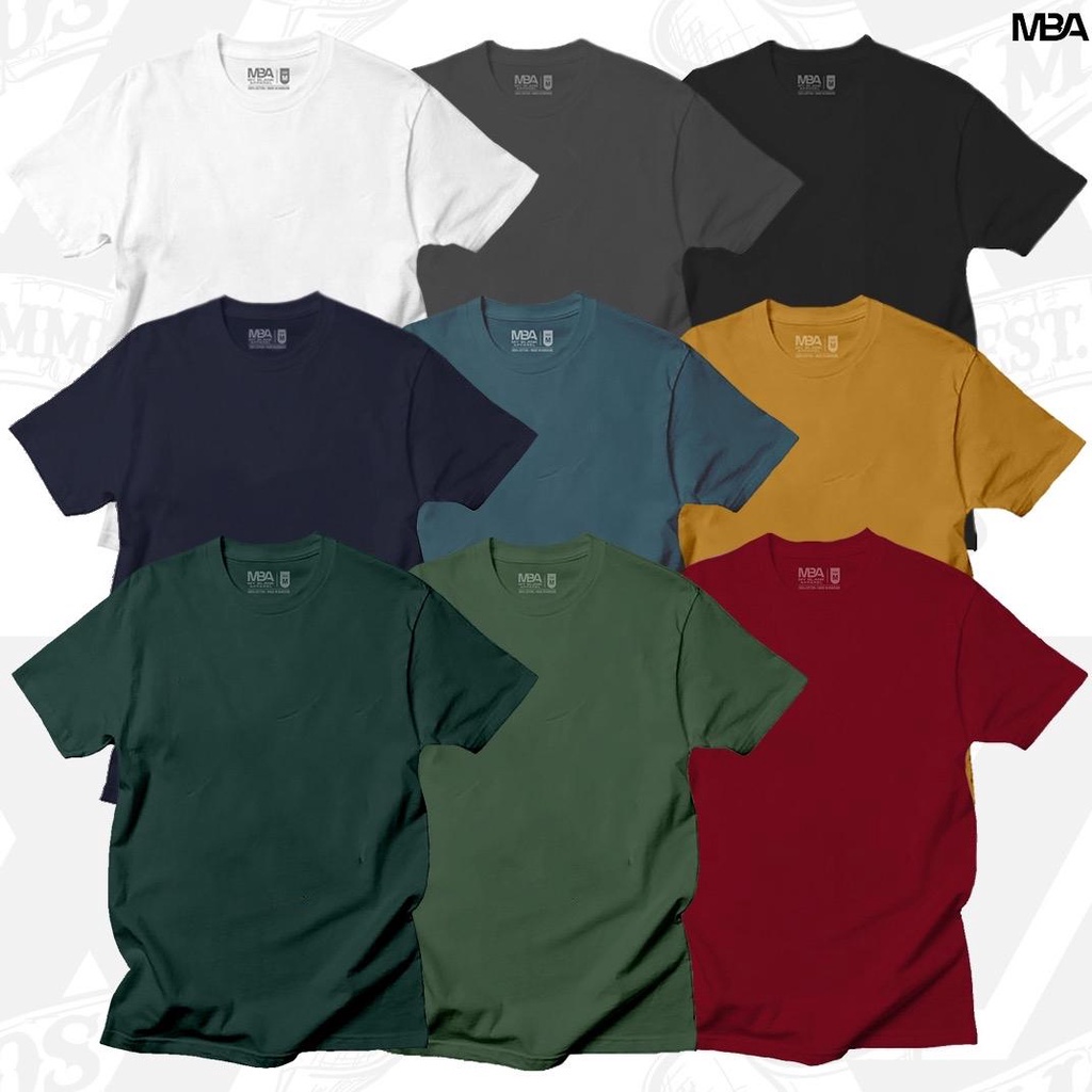 MBA-Kaos Polos Pria Basic Tshirt Lengan Pendek Unisex Cotton COMBED 24s Premium Distro-Vol 1