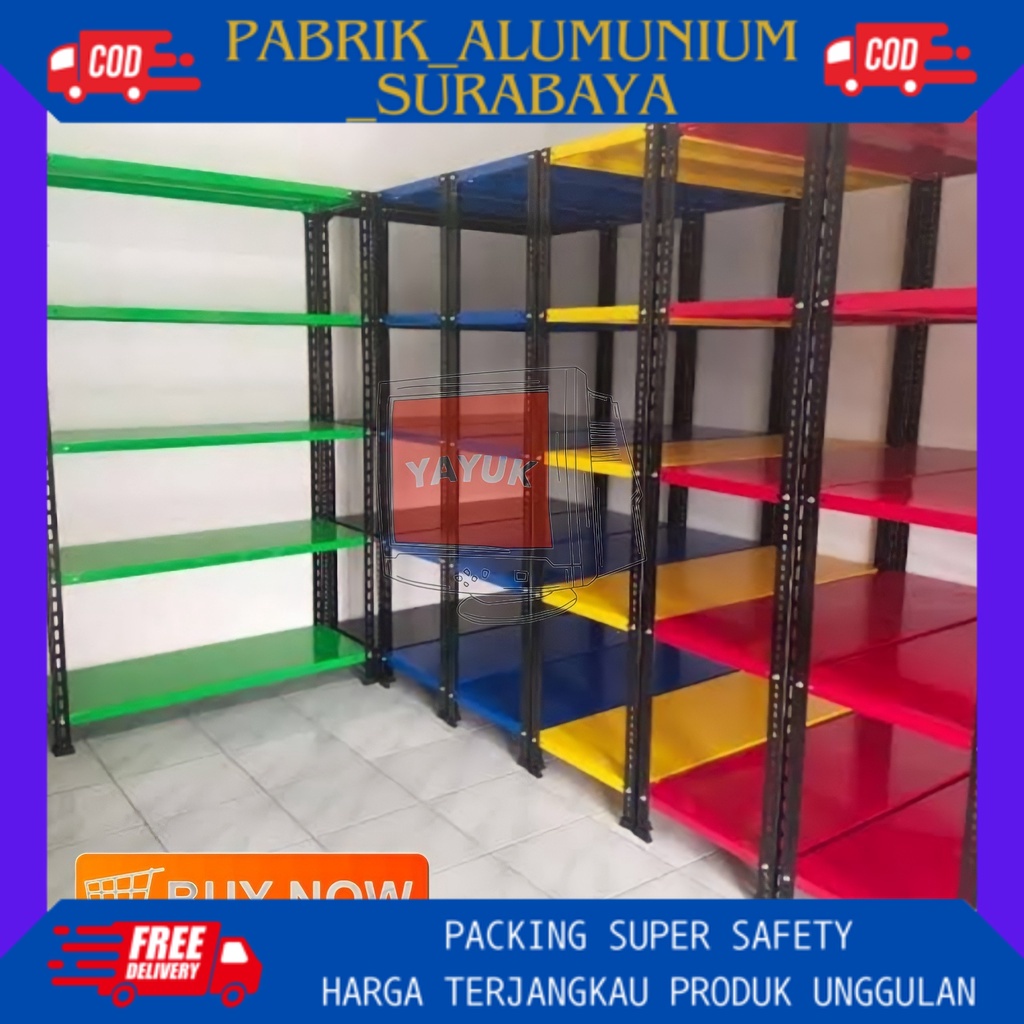 Rak Besi / Rak Serbaguna / Rak / Rak Besi 5 Susun / Rak Barang / Rak Gudang / Rak Besi Murah