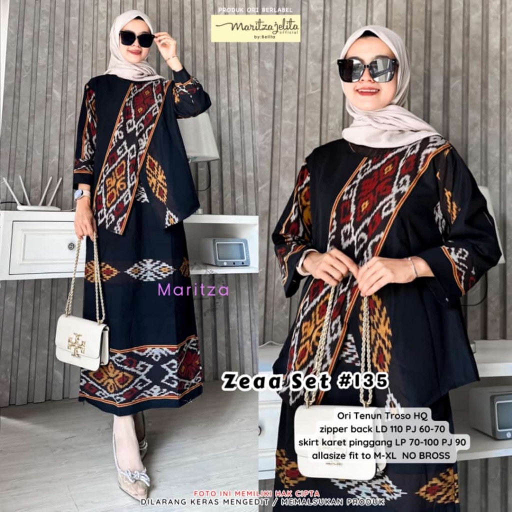 BAJU SETELAN WANITA ETNIK BATIK TENUN ZEAA#135 SETELAN / 4.10 / ONESET TENUN TROSO / LD 110 / SETELA