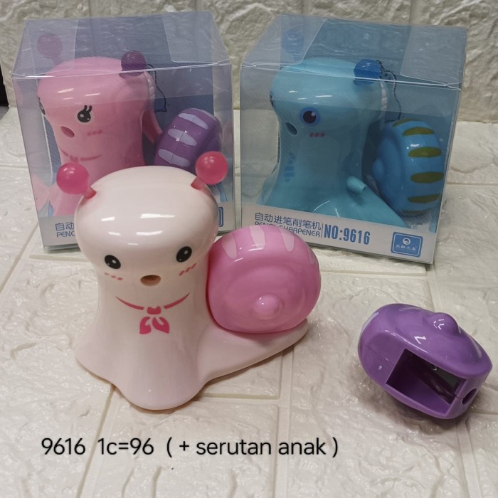 

rautan pensil meja putar bentuk keong plus anak satuan
