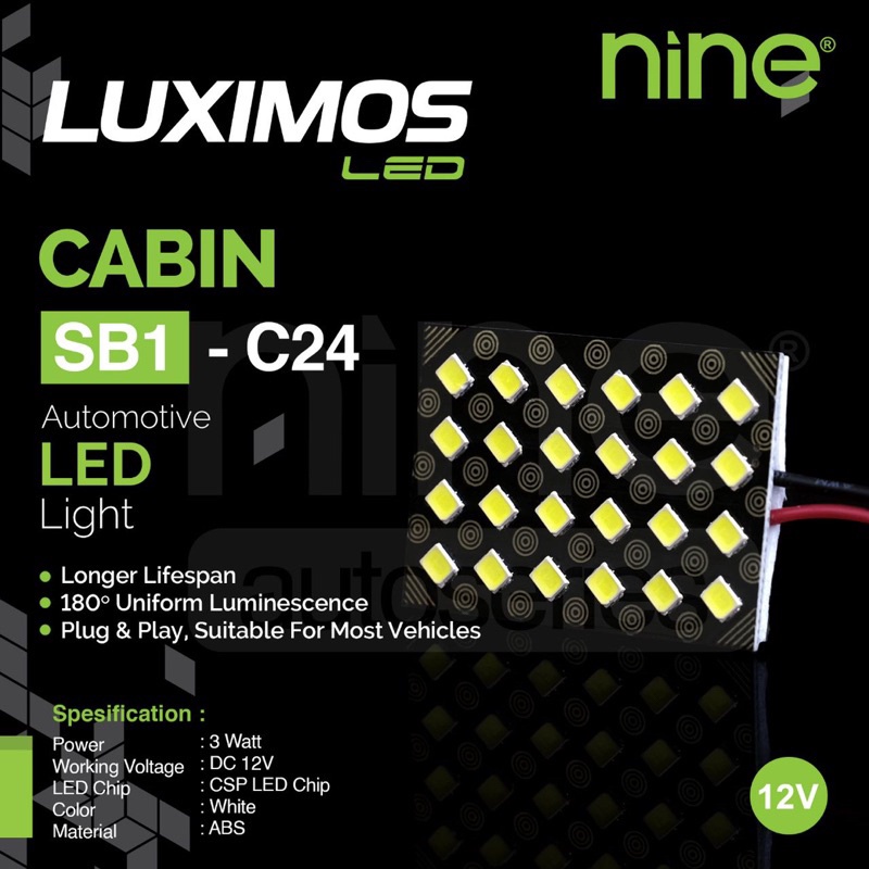 LAMPU CABIN MOBIL UNIVERSAL NINE LUXIMOS LED SB1 C24 - NINE AUTOSERIES