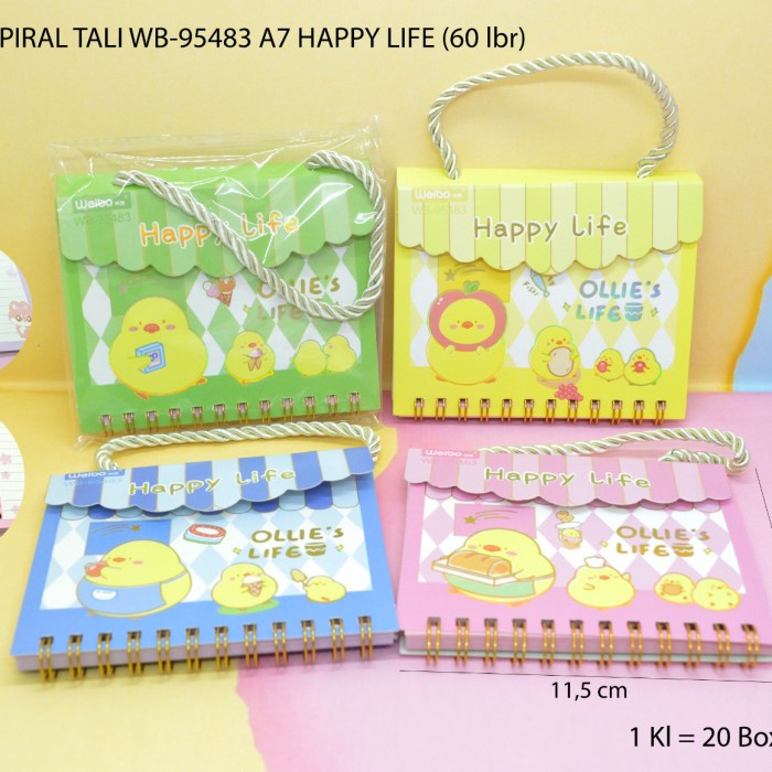 

memo ring spiral tali motif happy life satuan
