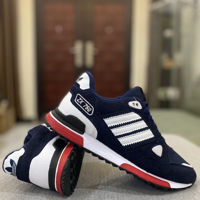 Sepatu adidas ZX 750 grade ori - sepatu adidas ZX 750 - navy putih, 39