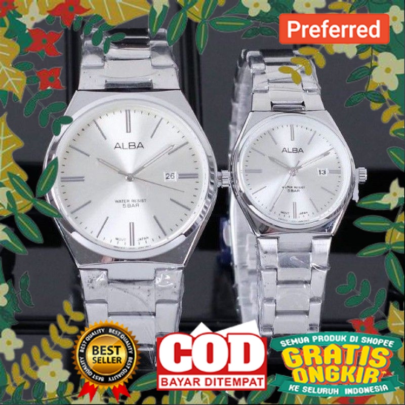 Jam Tangan ALBA Couple Anti air || Bisa Beli Satuan (AB 001)// JAM TANGAN MODEL TERBARU