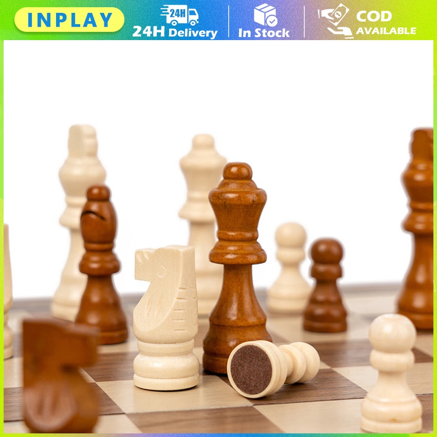 Aksesori Papan Catur Kayu / Bidak Buah Catur Kayu / Satu Set Lengkap Bidak Catur