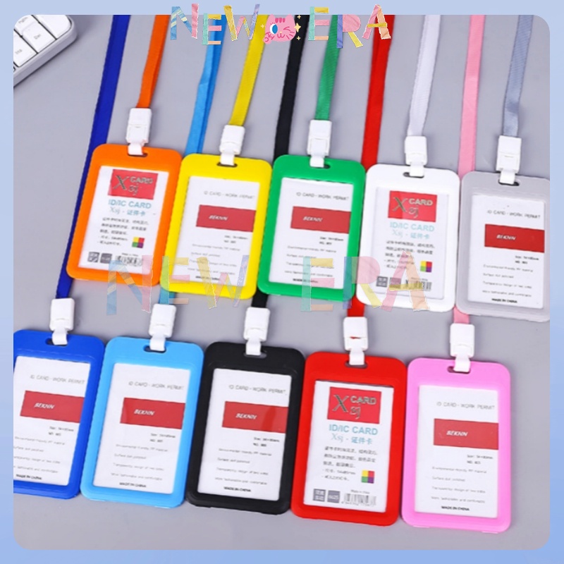 

NewEra Name Tag ID Card Transparant Gantungan Kartu Nama Plastik Card Holder ID Card 2 Side Card Plate Tempat Tanda Pengenal Warna Warni