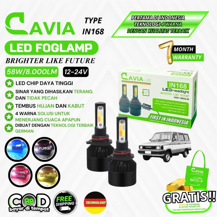 CAVIA-LAMPU LED FOGLAMP 4 WARNA TOYOTA KIJANG SUPER TEMBUS KABUT