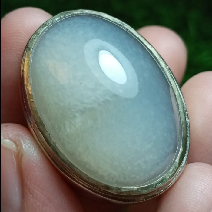 Cincin Batu Akik Pandan Semu Nanas Kapas Sutra Merah Lumut Oli Antik50