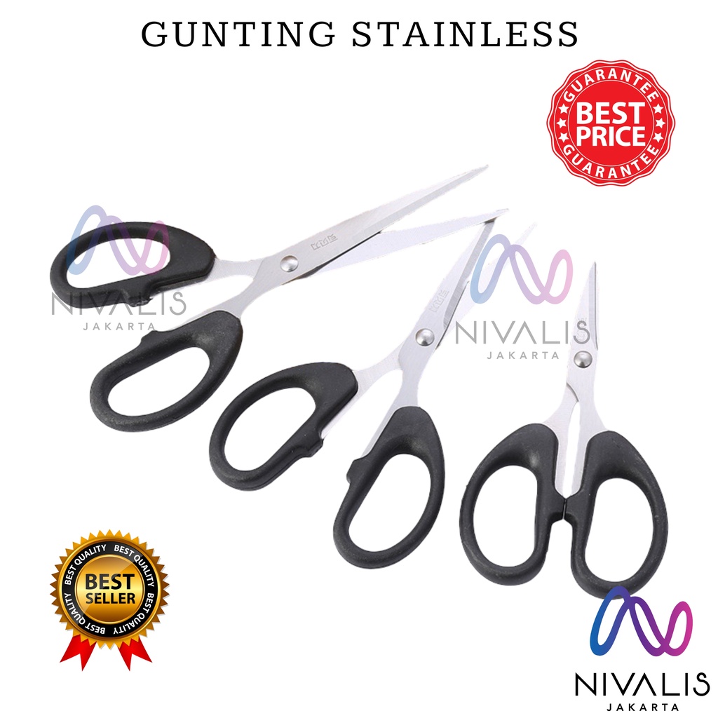 

NIVALIS JAKARTA GUNTING STAINLESS SERBAGUNA SUPER TAJAM UKURAN BESAR KECIL SEDANG GUNTING DAPUR ALAT POTONG KERTAS KAIN GUNTING SEKOLAH ATK KANTOR