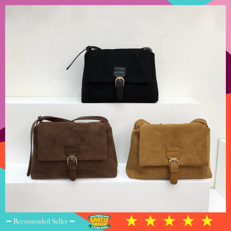 Tas Pria Keren Premium Kuat tidak jebol simple kekinian - Tas Selempang Beludru Wanita Tas Cewek Ret