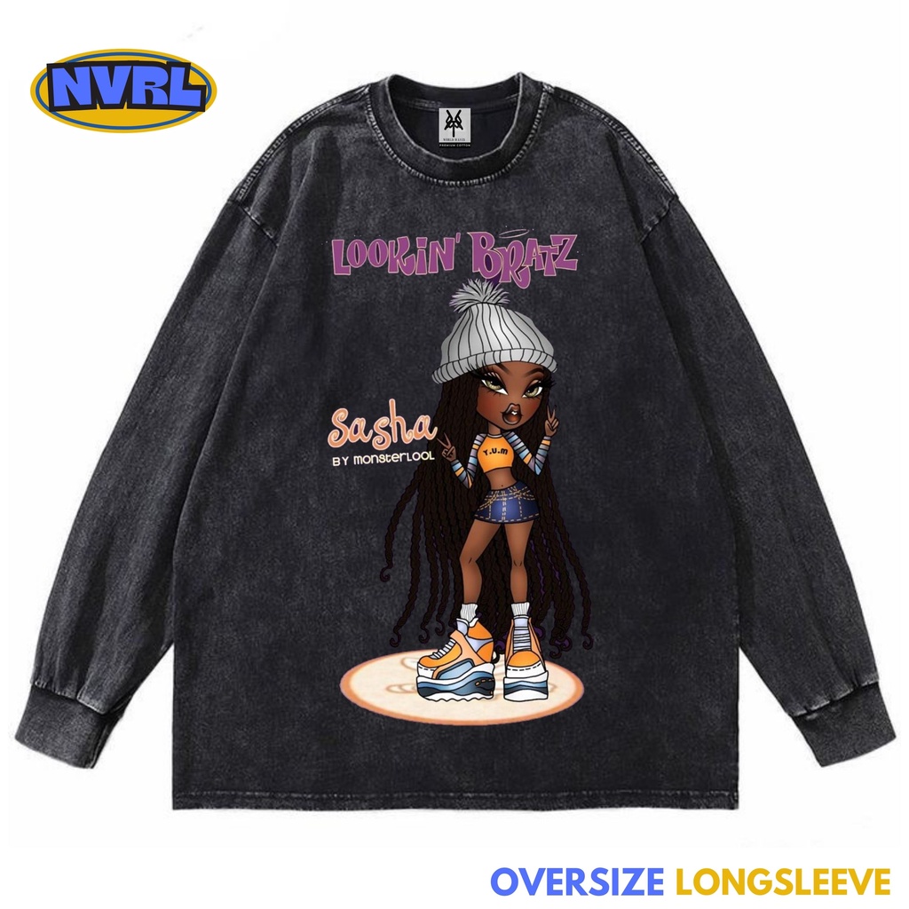 Kaos oversize longsleeve bratz sasha washed washing vintage tee