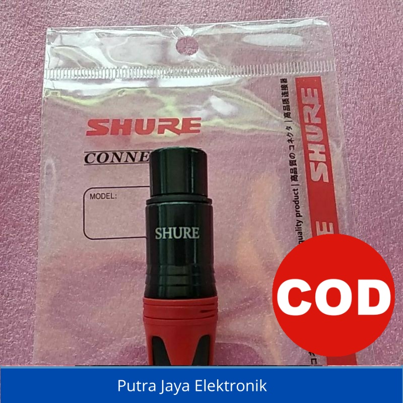 Soket Canon Female / Jack XLR Female 3 pin / Soket Mic Merah Shure Original