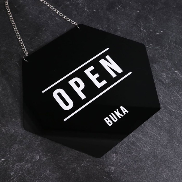 

Open Closed | Akrilik Hexagonal | Sign Board