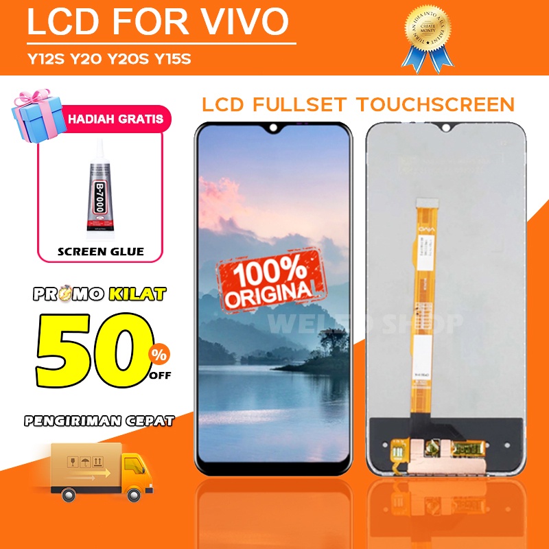 [ORIGINAL] LCD VIVO Y12S Y20 Y20S Y15S Touchscreen hp Fullset Touch Screen Bagian Digitizer Layar Sentuh Versi Tinggi dengan