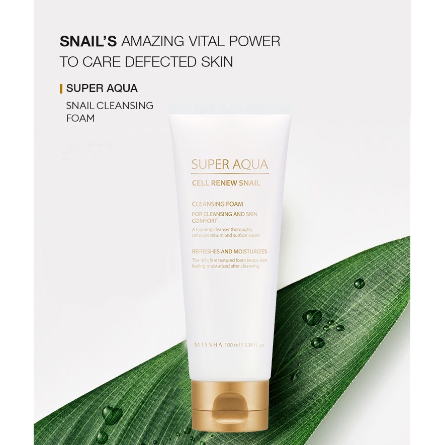 MISSHA Super Aqua Cell Renew Snail Cleansing Foam