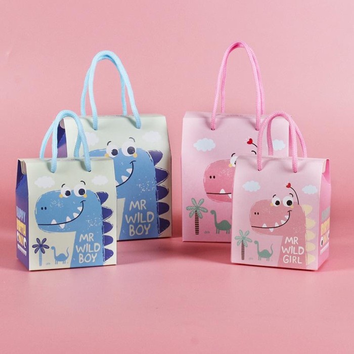 

Paper Bag Goodie Bag Pembungkus Hadiah Kado Motif Dinosaurus + Tali